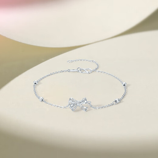 Saturday Fu PT950 platinum bracelet for women platinum bow bracelet birthday gift B0714908 16+3cm about 2.32g