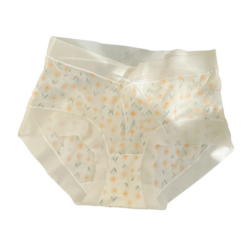 2694 Small Floral Women's Souswear sans marques et coton-entrejambe Medium et hauteur Briefs pour femmes au style chinois Belle petite couleur orange floral