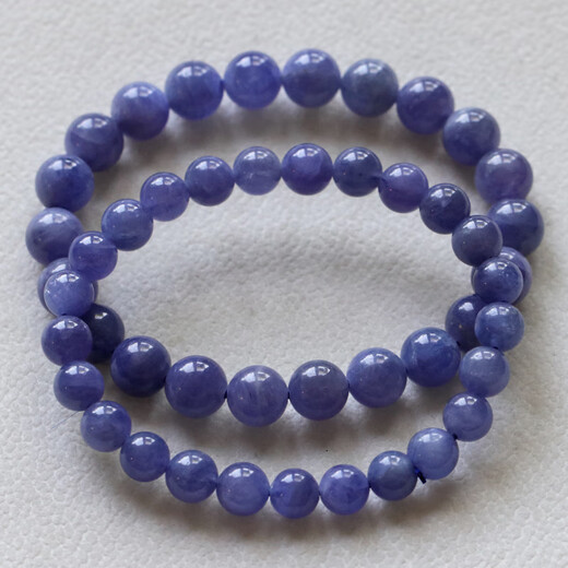 Chihuan Natural Tanzanite Ocean Heart Tanzania Bracelet Women's Purple Sapphire Crystal Gemstone Single Circle Bracelet Jewelry Gift (R48) Approximately 6.9-7.3mm