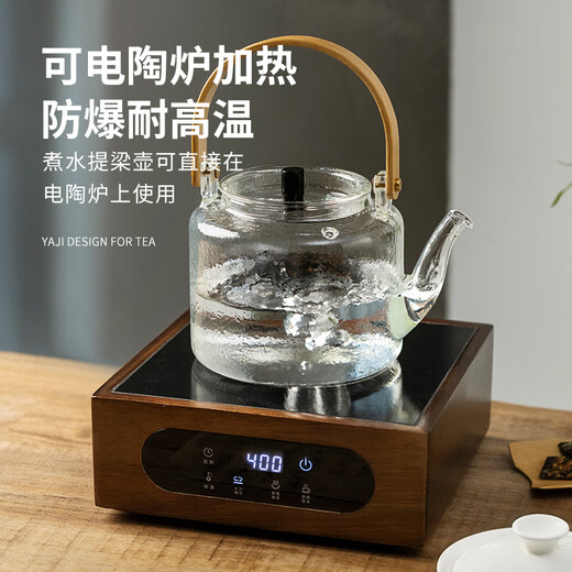 Yaji glass teapot heat-resistant teapot kettle handle teapot kung fu tea set 1100ml hammer pattern