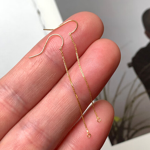 Universal ear wire needle type Chopard 18k gold accessories diy small jade safety buckle round bead earrings empty support earrings 18k gold yellow ear needle style