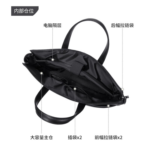 POLO briefcase men's business handbag men's 16-inch computer bag men's conference briefcase business trip shoulder bag men
