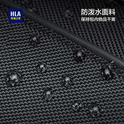 Heilan House (HLA) New Year's Gift Men's Briefcase Men's 2026 New Casual Computer Business Shoulder Bag Black 6L Capacity + Computer Compartment + Water-Repellent Medium Bag 14 Inch