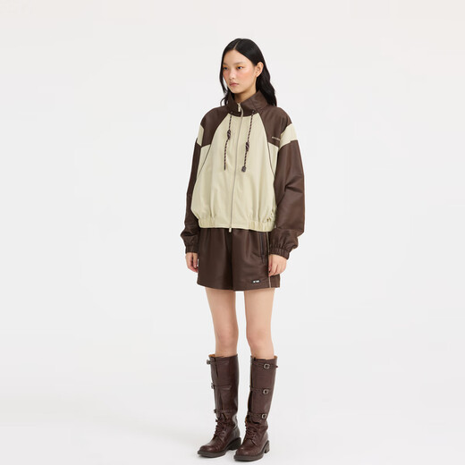 RE VAN Rui Fan New Product Designer Style Contrast Color Embroidery Color Matching Suit RL12401165 Khaki XS /34