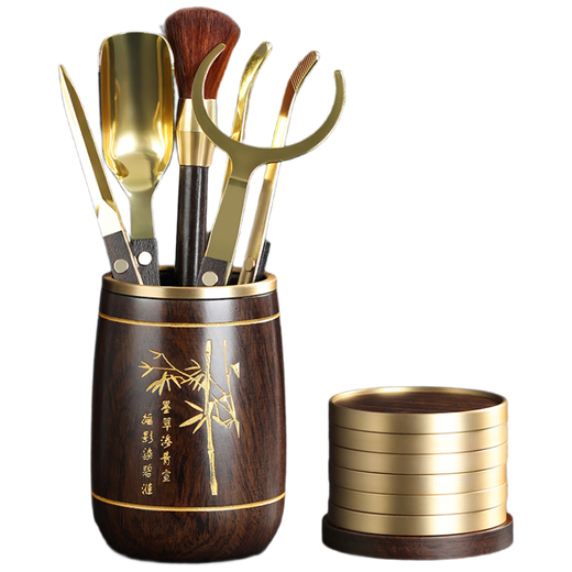 Shangyanfang Tea Ceremony Six Gentlemen Kung Fu Tea Accessories Collection Pure Copper Tea Making Tools High-End Tea Table Ornaments