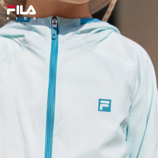 FILA Children's Clothing Children's Sun Protection Clothing 2025 Summer New Men's and Women's Medium and Large Children's Lightweight Jacket Light Blue-LB 110