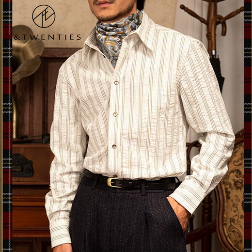 T&Twenties新款真丝男士缎面丝巾围脖冬季桑蚕丝脖子方巾复古腰果花蓝色灰色 真丝方巾 7029 浪漫.金棕佩斯利