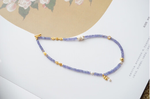 Chihuan natural tanzanite faceted double circle bracelet Mammoth Bear 925 silver white agate natural pearl silver gold-plated accessories