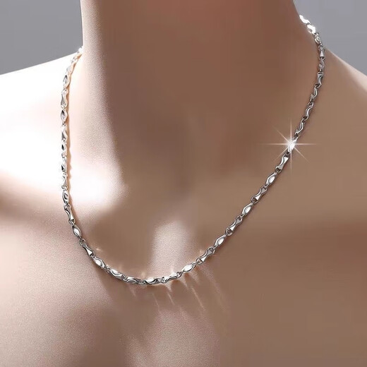 KZD Old Phoenix 999pt950 platinum necklace for men and women ingot chain moissanite diamond clavicle necklace for boyfriend platinum ingot chain for men and women (default length about 55cm 22.8g limited to 10% off)