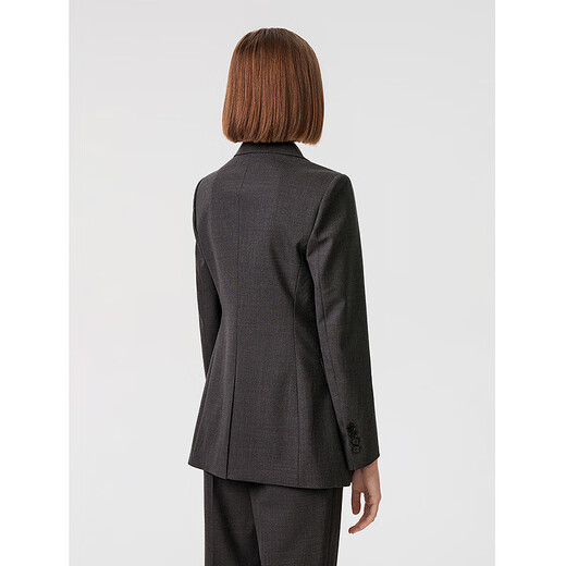 Langzi Basic Wardrobe Pure Wool Professional Light Business Suit Jacket Autumn and Autumn New Temperament Suit Medium Gray 3 M