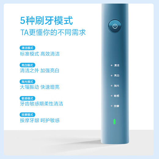 飞科（FLYCO）成人电动牙刷情侣送男友生日父亲节礼物智能声波震动深层清洁软毛牙刷FT7105深海蓝生日限定款