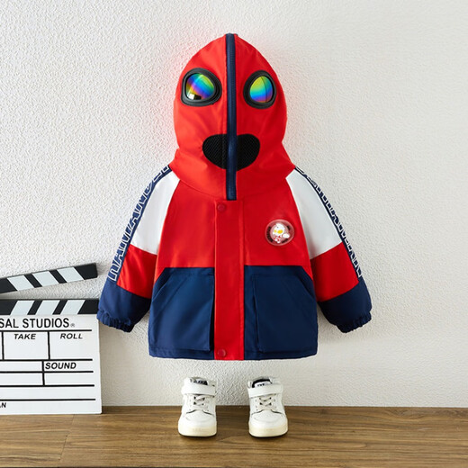 G.DUCKKIDS little yellow duck children's clothing joint Ultraman boys' jacket spring and autumn 2025 new children's jacket boys' clothes blue spring and autumn flash light with lens 120 recommended 5~6 years old 110-120cm cm