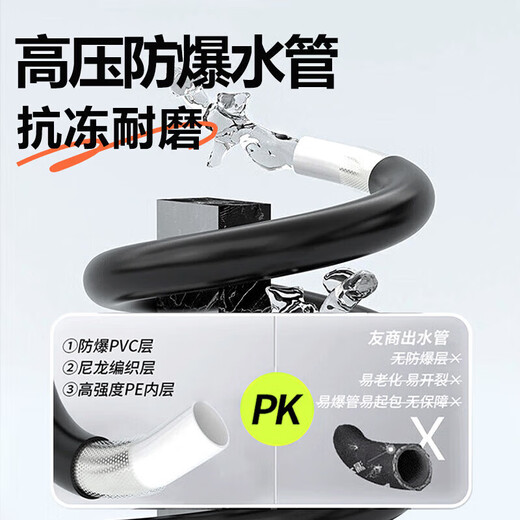 Powerful car washing machine artifact high-pressure water pump household 220V high-power car brushing water gun cleaning machine portable powerful floor washing 3900W peak power household model + 15 meters explosion-proof pipe + multi-function gun