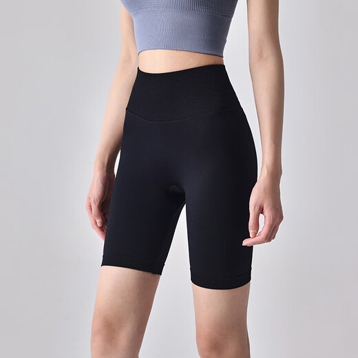 LULUUVTTOH high-waisted hip-lifting yoga pants for women, tight-fitting, slimming peach-butt fitness pants, Pilates sports cycling pants, black S (recommended 80-100 Jin Jin equals 0.5 kg)