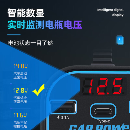 Bull suitable car 220V converter 12V24V to 220V multi-function socket power supply car charger upgraded Type-C version 12V24V universal + digital 220V 12V