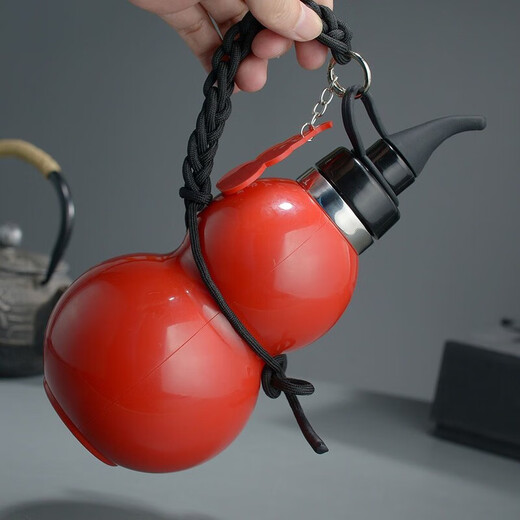 Yuhua gourd kettle 1000 ml insulated cup Myth 36 Wukong stainless steel sports cup outdoor large capacity Bagua sticker + 400ml black - Myth gourd - tied fairy rope 1L 316 stainless steel material / insulated wine bottle