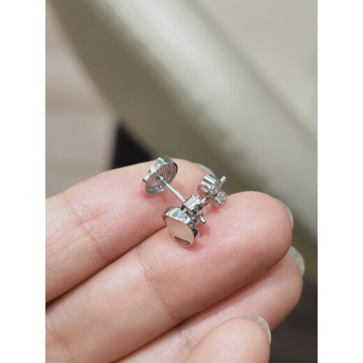 Guanpu Pavilion Fat Donglai same style men's platinum earrings geometric design glossy pt950 fashion single round hollow earrings about 1 gram single in stock
