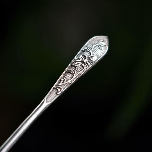 S925 silver hairpin simple embossed peony Chinese style ancient style hairpin new Chinese style republic of China rich and powerful - single