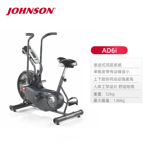 JOHNSON wind resistance spinning bike Schwinn AD6i fan bike belt low noise high intensity sports gym equipment black