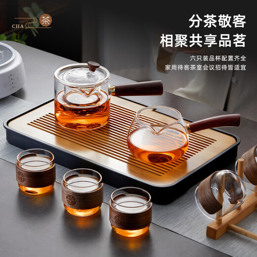 Niye tea set complete teapot electric ceramic stove set tea cup tea boiler with electric heating tea stove side handle pot set high-end