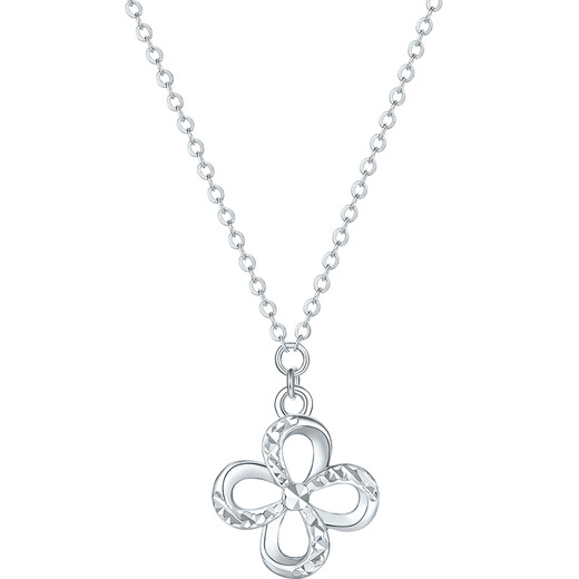 Saturday Fu PT950 platinum necklace for women platinum pendant four-leaf clover birthday gift B0614843 40+5cm about 2.29g