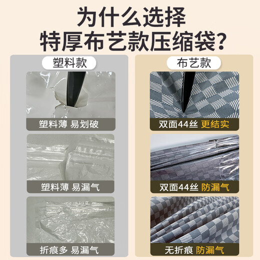 Zhexiang German vacuum compression bag storage bag thickened quilt clothing cotton quilt special Oxford Oxford cloth double-sided 44 silk extra thick electric pump package 10 pieces 2 extra large + 3 extra large + 2 large + 3 medium