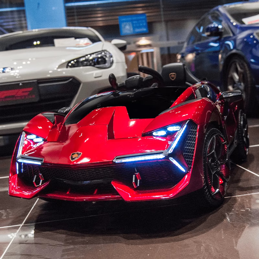 Nile children's remote control car can sit on a baby's baby electric car and can drive a four-wheeled toy car stroller luxury yellow paint - rubber soft wheels + high-power battery