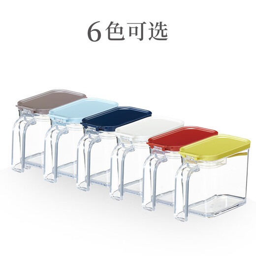 ASVEL kitchen household seasoning bottle box seasoning jar seasoning box seasoning jar seasoning box with spoon salt shaker white 480ml A1107-09