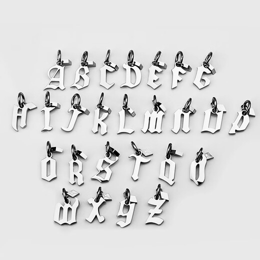 Guanpu Pavilion Fat Donglai same style men's platinum necklace new platinum letter pendant for men and women light luxury k gold niche design simple white gold necklace letter A