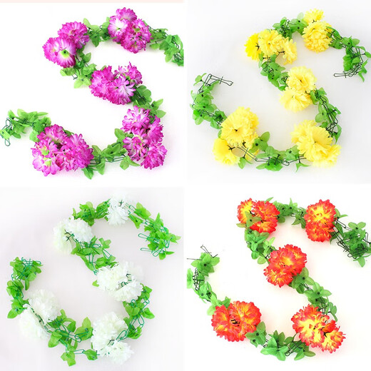 Tomb-Sweeping Day grave-sweeping flowers, fake flowers for visiting graves, memorial supplies, tombstone flowers, simulated chrysanthemums, plastic pull flower bouquets, missing chrysanthemum yellow + white 2 pieces