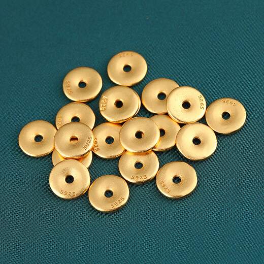 DL 1998 Fat Donglai same style bracelet gold spacer ancient gold small spacer 925 silver gold plated spacer DIY bracelet cultural toy spacer beads diameter 5mm thick 1mm hole 1.5mm/thin style