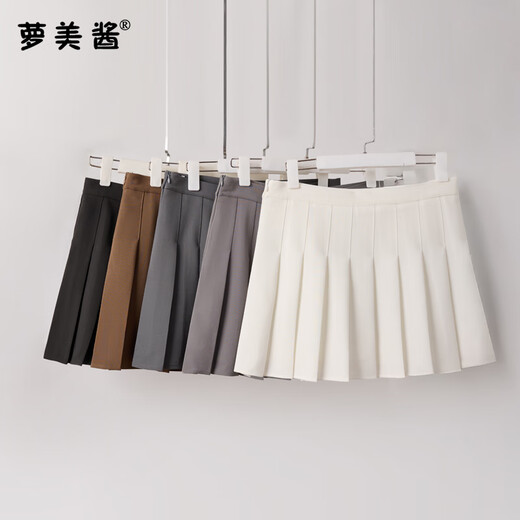 Luo Meijiang pleated skirt for women spring and autumn short skirt jk uniform small skirt college style high waist fashion a line skirt for small people black regular style (anti-wrinkle suit fabric) M recommended 95-105Jin Jin equals 0.5 kg