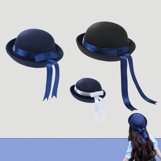Lu Shanwu small round hat Japanese sailor hat jk uniform couple college style bow ribbon casual and versatile cyan streamer (picture 2)