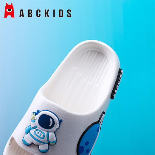 ABC KIDS儿童凉拖鞋男童室内洗澡宝宝家居女童太空一字拖8541米白36-37