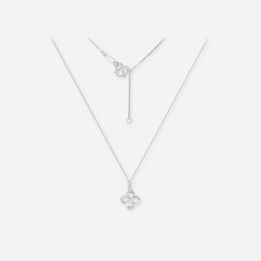 Saturday Fu PT950 platinum necklace for women platinum pendant four-leaf clover birthday gift B0614843 40+5cm about 2.29g