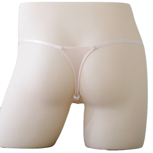 One rope underwear ultra-small thin transparent thong underwear for boys and girls pearl underwear mini ultra-small low-waist summer cute one skin color M