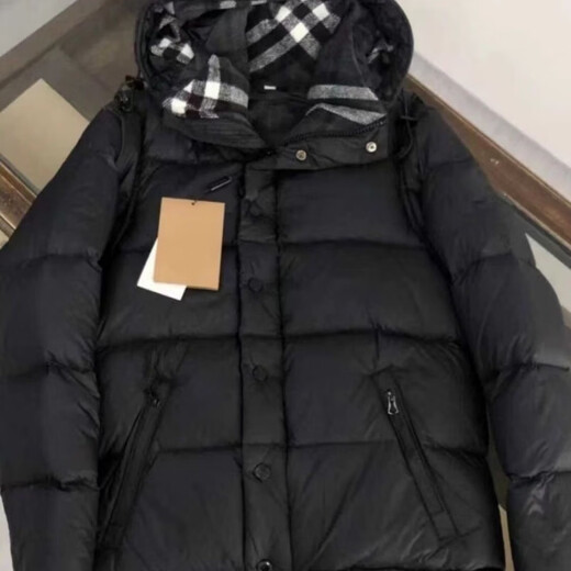 B PRORSUM Burberry Autumn and Winter Men's Removable Winter Cotton Warm Thickened Unisex Jacket Black 2XL 120-140Jin Jin equals 0.5 kg