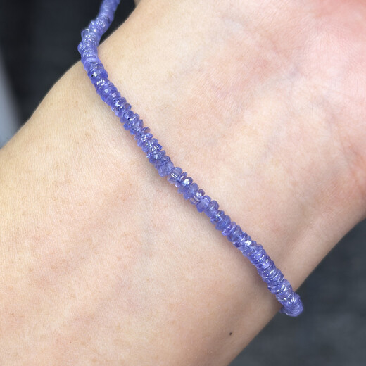 Li Shen Natural Tanzanite Faceted Dish Beads Abacus Beads 3-3.5mm DIY Beaded Semi-finished Necklace Imported from India Beads 3-3.5mm 1 40cm Hole 0.4mm Picture