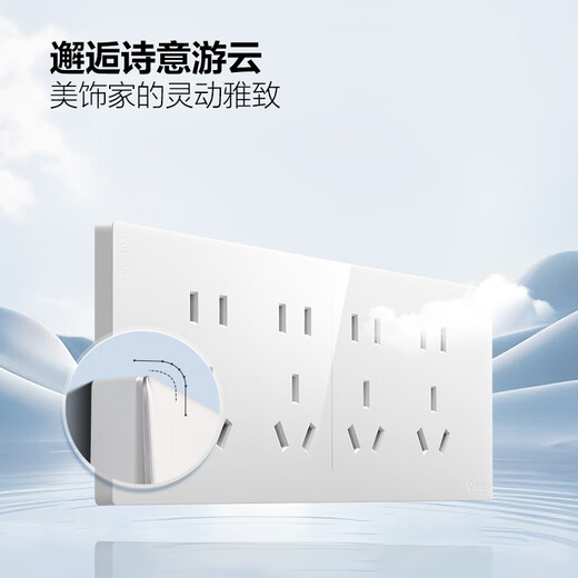 公牛（BULL）开关插座 超薄118型插座开关20孔十二孔插座面板G60Z456亮面白