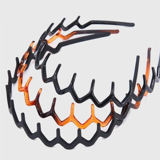 Tang Funi high-ceiling fluffy artifact sweet toothed wavy hair hoop for women 2025 new pressure hair clip headband hair hole long tooth hair hoop bright black