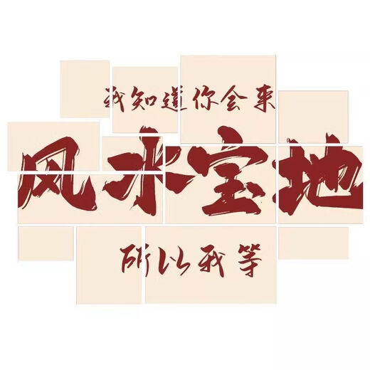 网红打卡背景拍照区布置户外室内露营风摆件创意酒吧墙面装饰工业 9898风水宝地-10mm雪弗板 中号