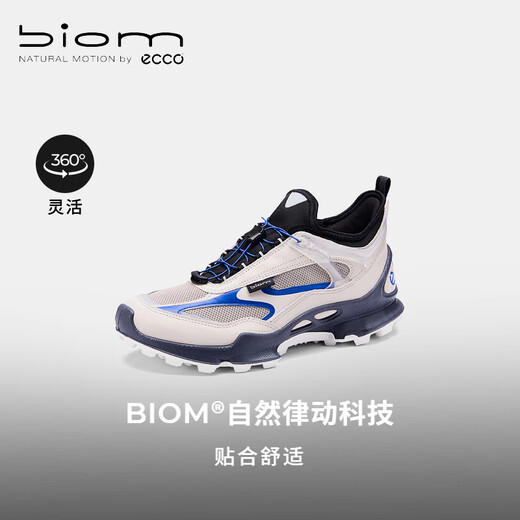 ECCO BIOM outdoor sports shoes for men, 25 years of cross-country shoes, versatile casual running shoes, Jianbu C trace 803384, gravel gray/rock gray/sapphire blue 43