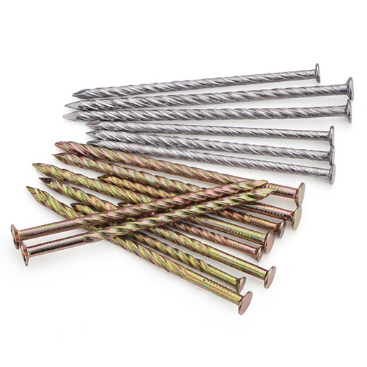 Jinggong brand two-color stainless steel plate nails, twist nails, threaded nails, keel nails, woodworking nails, anti-loosening nails, stainless steel 2 inches 5cm10Jin Jin equal to 0.5kg, about 2450 pieces