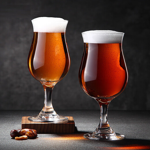 European and American tall craft beer mug open tulip mug creative personality large capacity stout sour beer mug glass single tulip style - 380ml