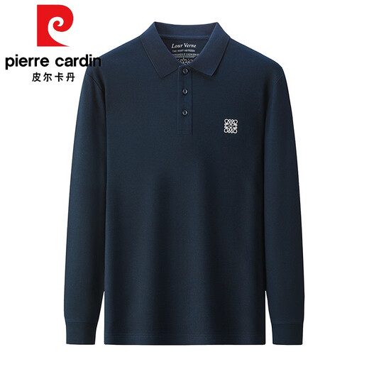 
Pier Cardin long-sleeved T-shirt for men in spring and autumn 2025 new lapel embroidered middle-aged Polo base shirt T-shirt top for men XYY-9856-white-long-sleeved XL