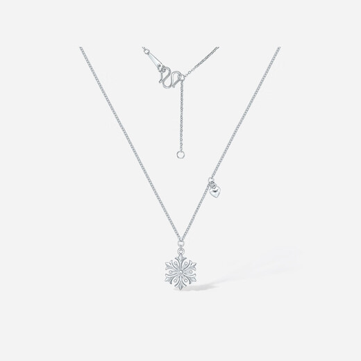 Saturday Fortune (ZLF) pt950 platinum necklace for women, classic shiny snowflake pendant as a gift for your girlfriend 40+5cm-3.25g