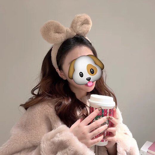 Cute Plush Rabbit Ears Headband Women's Face Wash Headband Autumn and Winter Hairpin 2023 New Makeup Mask Headband Bundle 1 Plush Rabbit Ear Headband
