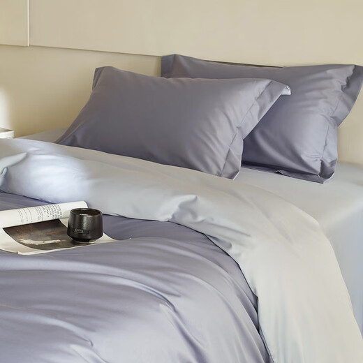 Light luxury four-piece set Class A maternal and infant grade 180 count long-staple cotton 100% cotton solid color quilt cover sheet fitted sheet bedding set double--chestnut brown 1.8m sheet style quilt cover 200*230cm-four-piece set