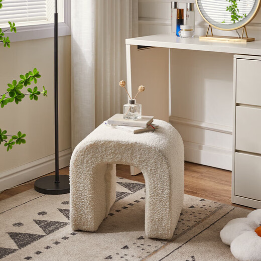 Jiayi lambskin dressing stool simple dressing table stool Nordic bedroom makeup stool internet celebrity living room sofa stool manicure stool
