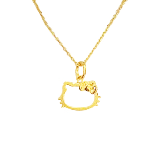 Chihuan 18K gold Helokttiy cat head necklace for women sterling silver gold plated hollow Hello Kitty clavicle chain bow Helo kttiy cat head necklace